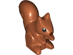 Squirrel with Dark Brown Nose and Black Eyes with White Pupils Pattern, Dark Orange (80679pb01 / 6384077)