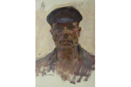 «Портрет рабочего», 1965-66 гг., картон, масло, 50х35,5 (этюд к картине «1905 год»)