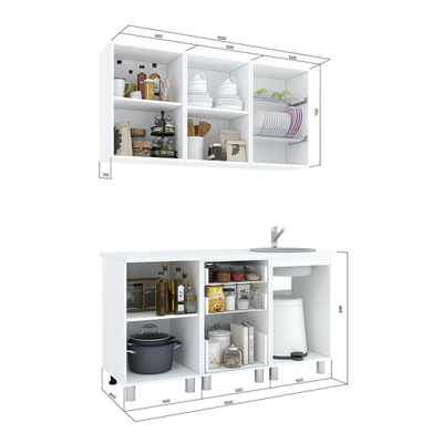 Кухня 1,5м Блестки гранат М39/белый