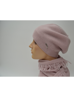 Кашемировый розовый берет 2025 - 2026 Vizio  купить vizionshop