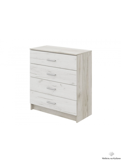 Гармония КМ 601 Комод 4 ящика Крафт белый/Крафт серый