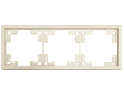 Рамка тройная стандарт, кремовый сатин Rikett - 35830 MC