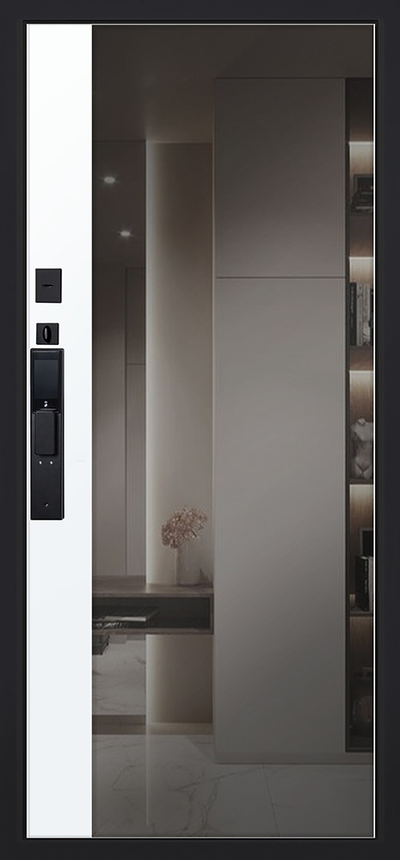 Стальная дверь   Plata с зеркалом (биометрический замок Smart lock DZ 888)