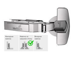 Петля Hettich Sensys 8631i TH52 полусогнутая с демпфером