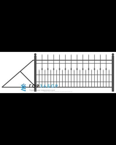 Надежные откатные сварные ворота с элементами ковки KSZ15-35 купить