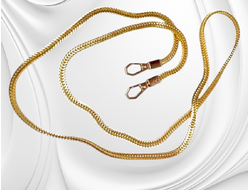 Металлическая цепочка для сумки, длина 120 см, ширина 6 мм, толщина 3 мм, цена за 1 шт, цвет золото