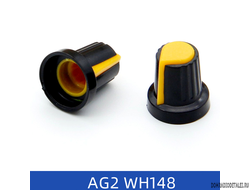 Ручка потенциометра WH148 , AG2 , Черно-Желтая