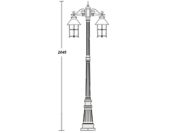 Садово-парковый светильник серии  Caior  l(170см)2 фонаря