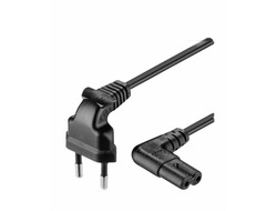 Кабель сетевой LP C7 (C14) 8x8 2pin 1,5m угловая вилка (black)  10pcs