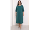 Платье женское трапециевидного силуэта Арт. 6163 (Цвет изумруд) Размеры 52-62