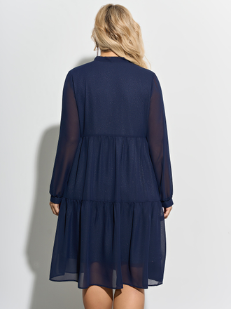 Платье вечернее с блеском 0060-2а темно-синий