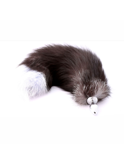 CH-7001 Анальная пробка с натуральным лисьим хвостом Crazy handmade