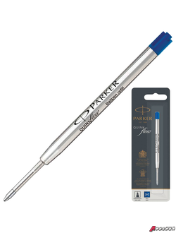 Стержень шариковый PARKER «Quinkflow», металлический, 98 мм, узел 1 мм, блистер, синий. 170310
