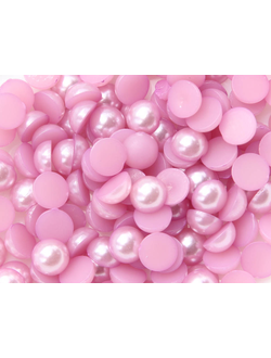 Полубусины 10 мм, цвет сиренево-розовый