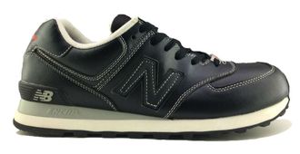 New Balance 574 Черные с белым, кожа (41-45) Арт. 040F