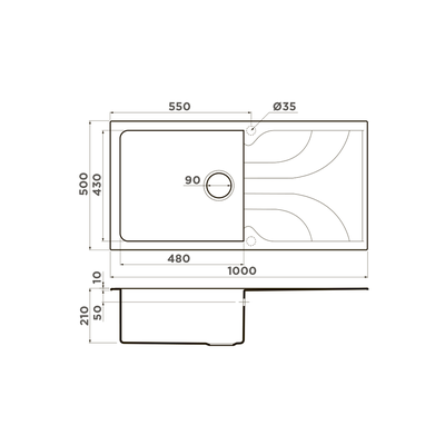 Мойка OMOIKIRI YASUGATA 100