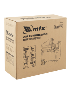 Компрессор воздушный DC1500L/24, 1,5 кВт, 24 л, 210 л/мин MTX