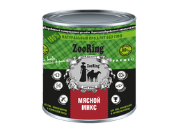 КОРМ ДЛЯ СОБАК ZOORING КОНСЕРВИРОВАННЫЙ МЯСНОЙ МИКС 850 гр