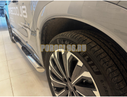 Пороги труба с проступью Папа Тюнинг d76 для JAECOO J8 2024-