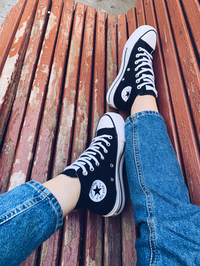 с чем одеть Кеды Converse Chuck Taylor All Star Lift High Top Black высокие черные
