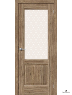 Дверь межкомнатная Эко Шпон Неоклассик-33 Original Oak/Сrystal