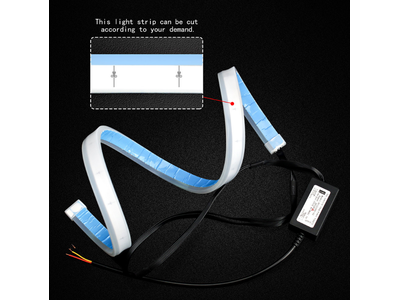 Гибкие ходовые огни с бегущим поворотником, 60см, 9-16v (комплект, 2шт)