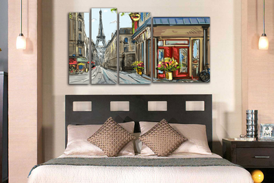 Модульная картина "Улочки Парижа"