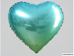 Шар фольгированный 18" «Сердце» градиент голубой