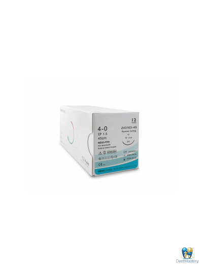 Мононить хирургическая WEGO PTFE USP 4-0, обратно-режущая игла 3/8 16 мм, 45 см (артикул Z43163-45) — нерассасывающийся шовный материал PTFE