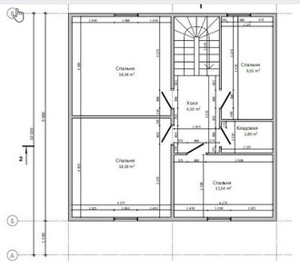 Двухэтажный каркасный дом с четырьмя спальнями 147м² (SK21)