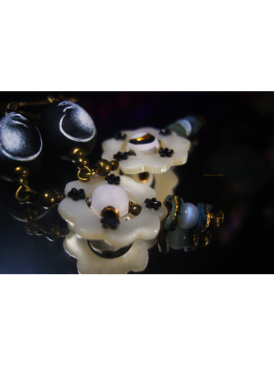 Волшебные серьги с перламутром "Сказка о Снежных Крыльфах", новогодний подарок