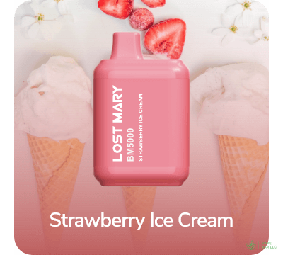 Одноразовая электронная сигарета LOST MARY BM5000, 2%, 14 мл, 650 мАч, 5000 затяжек (Strawberry Ice Cream)