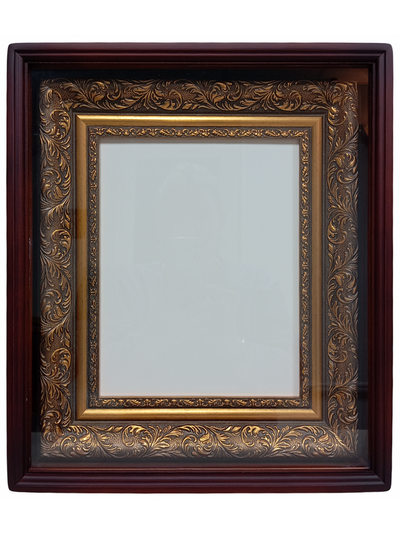 Киот "Антик" деревянный с широкой багетной рамой "под золото" для иконы формата 22х28см