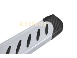 Пороги алюминиевые "Elite Silver" 2000 серебристые Slitkoff для Volkswagen TERAMONT (2018-2025)