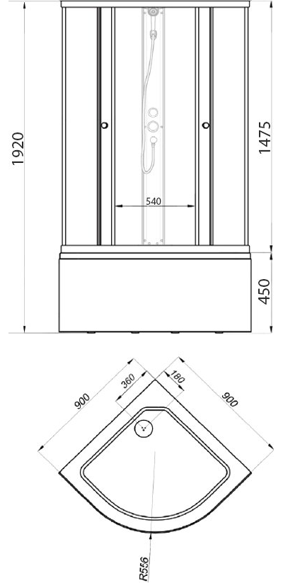 Душевой уголок Triton Лен Б 90х90