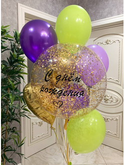 Фонтан со сферой и конфетти