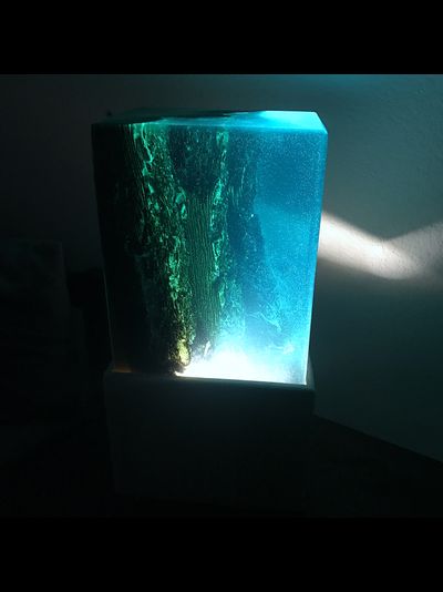 Светильник ночник из дерева и смолы &quot;Риф&quot;