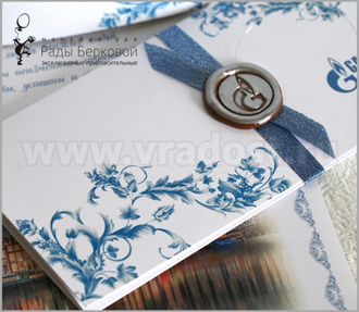 Элитные приглашения на свадьбу в конвертах с сургучной печатью