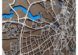 Карта Минска из фанеры