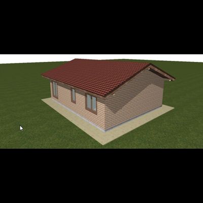 Одноэтажный каркасный дом с двумя спальнями 62м² (SK8)