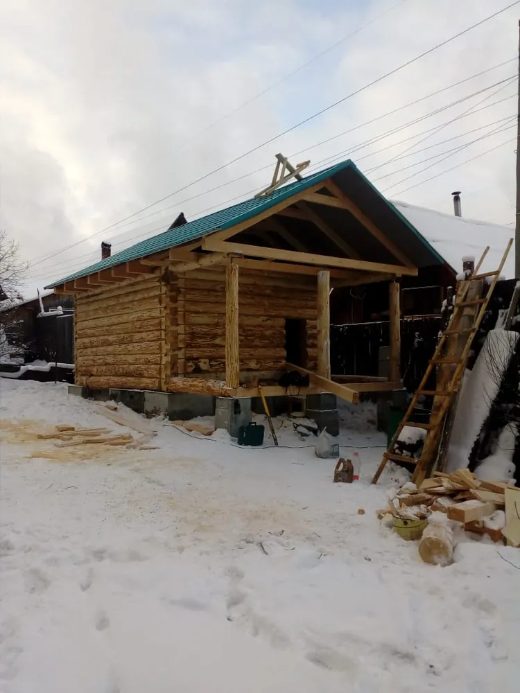 Баня 5*4 с верандой 2*4 Глухое