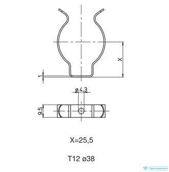 Клипса для ламп Т12
