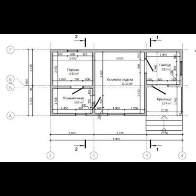 Каркасная баня 35м² (SK79)