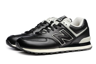 New Balance 574 Leather Black женские
