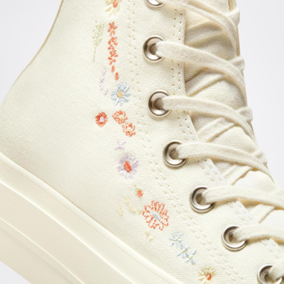 Женские с цветочками Кеды Converse Chuck Taylor All Star Lift Embroidered Floral A01586C