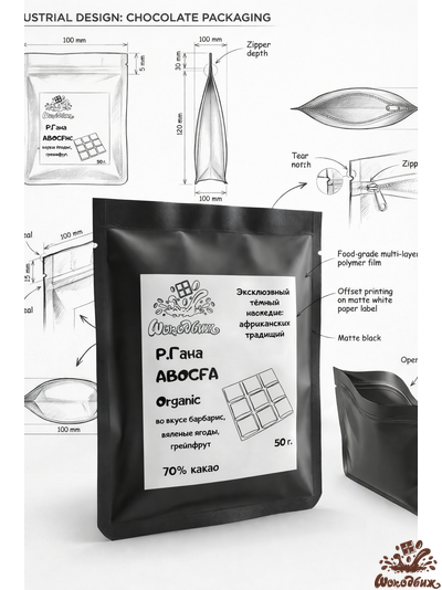 Темный 70% шоколад Р. Гана ABOCFA Organic плитка 50 г