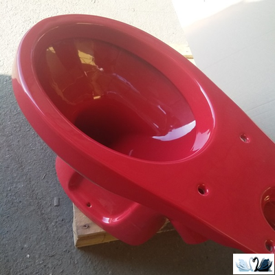 Унитаз с бачком Оскольская керамика Элисса Антивсплеск, красный, Стандарт (сиденье арматура УКЛАД)