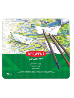 Набор карандашей акварельных 24цв Derwent Academy Watercolour Tin мет.кор