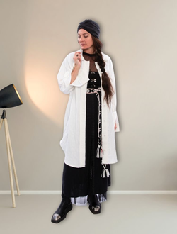 Льняная длинная рубашка