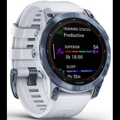 Умные часы Garmin Fenix 7 Sapphire Solar 47 мм Wi-Fi, титановый синий минерал